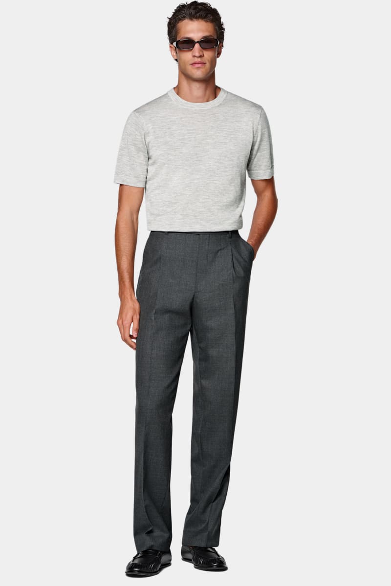 Dark Grey Wool Pants - Front