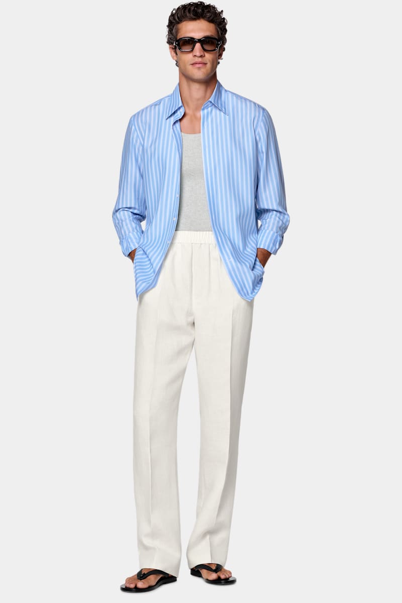 Off-White Linen Pants - Front