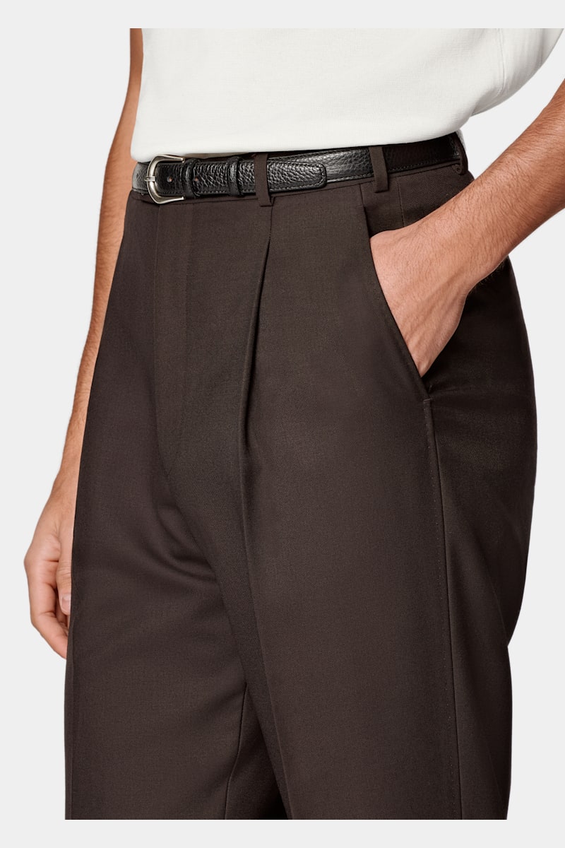 Dark Brown Wide Leg Pants - Styled 1