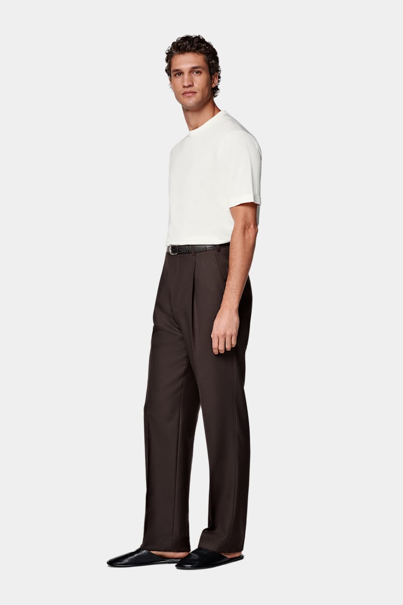 Dark Brown Wide Leg Pants - Styled 3