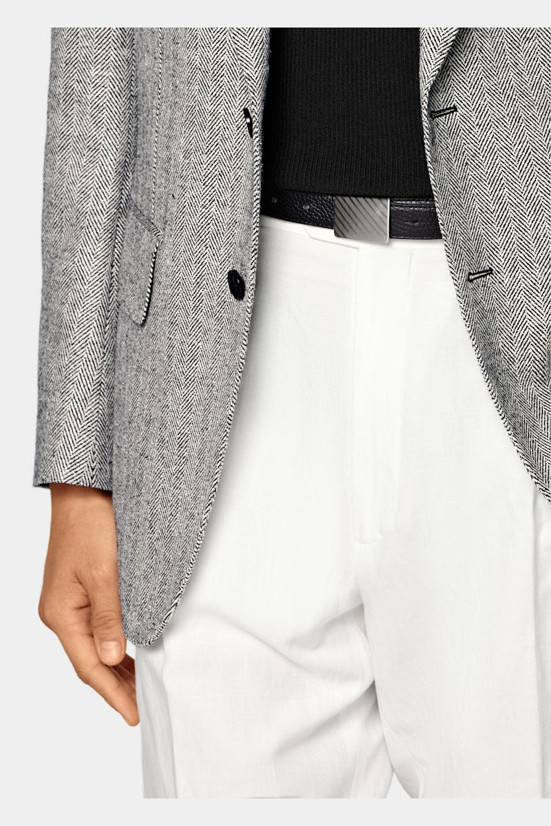 Black Herringbone Milano Blazer - Styled 3