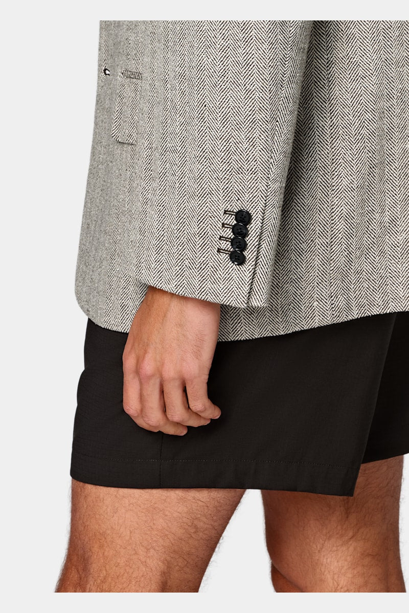 Mid Brown Herringbone Brera Blazer - Styled 3