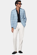 Light Blue Checked Havana Blazer - Front