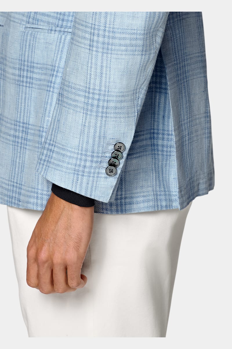 Light Blue Checked Havana Blazer - Styled 3