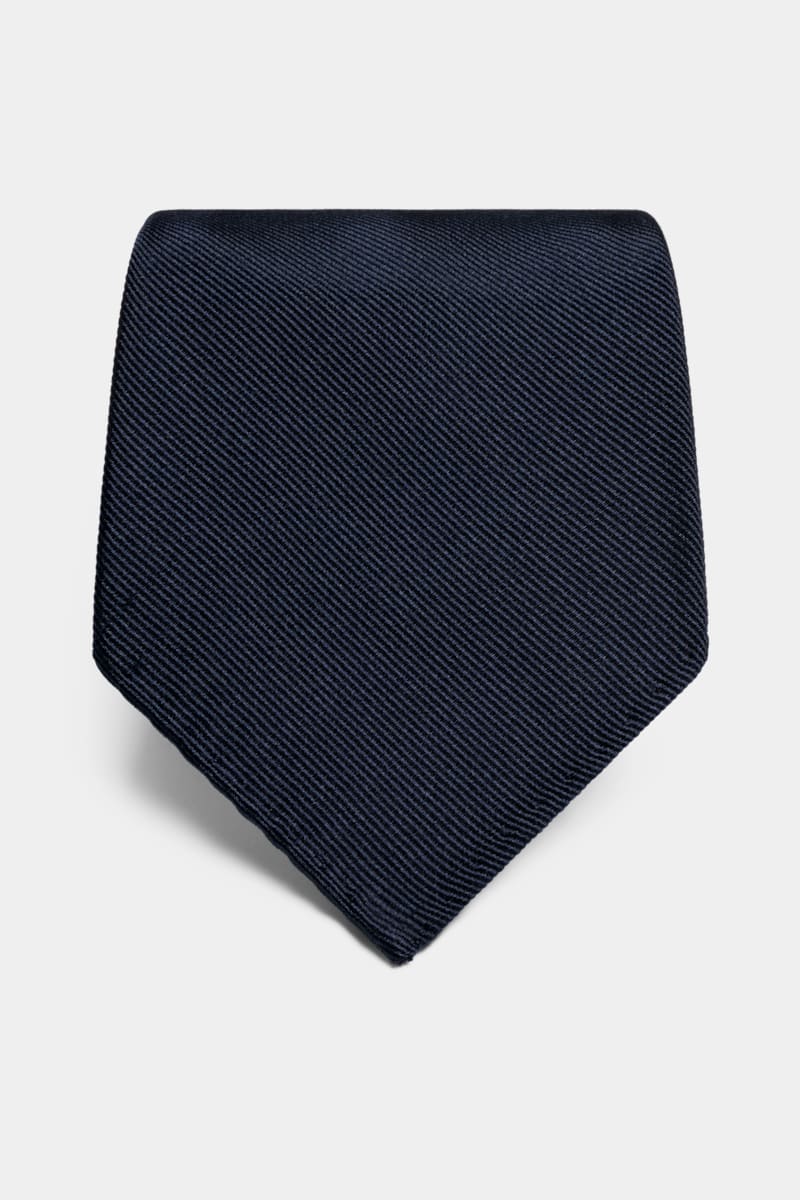 Navy 7 Fold Tie - Detail