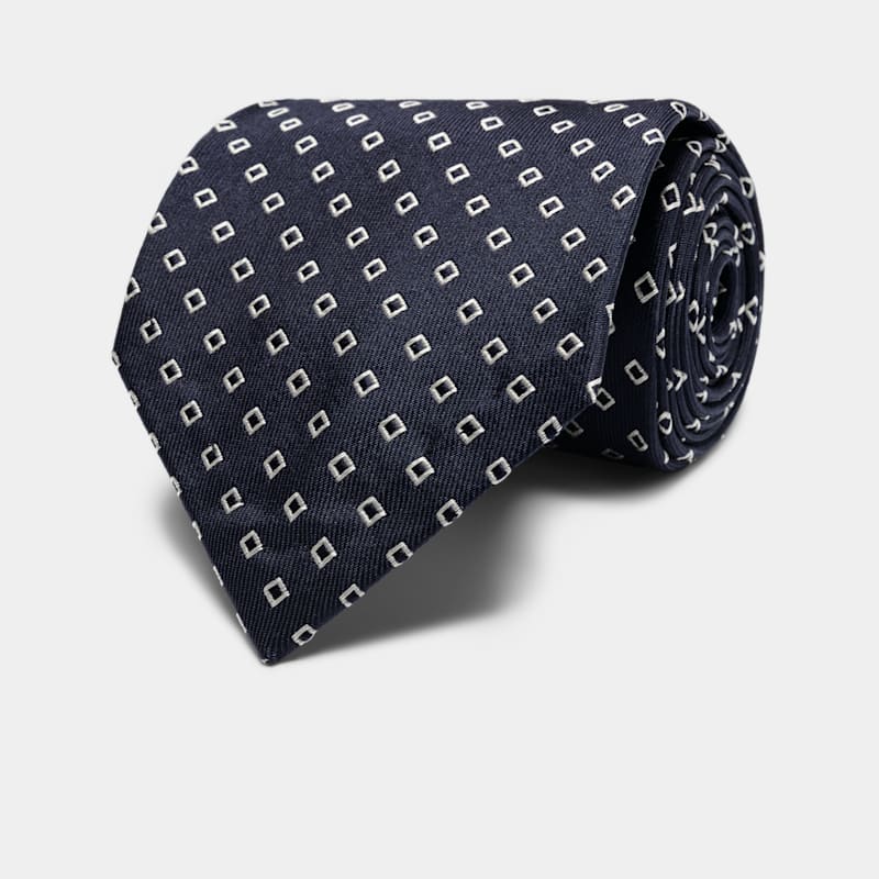 Navy Graphic Tie - Main