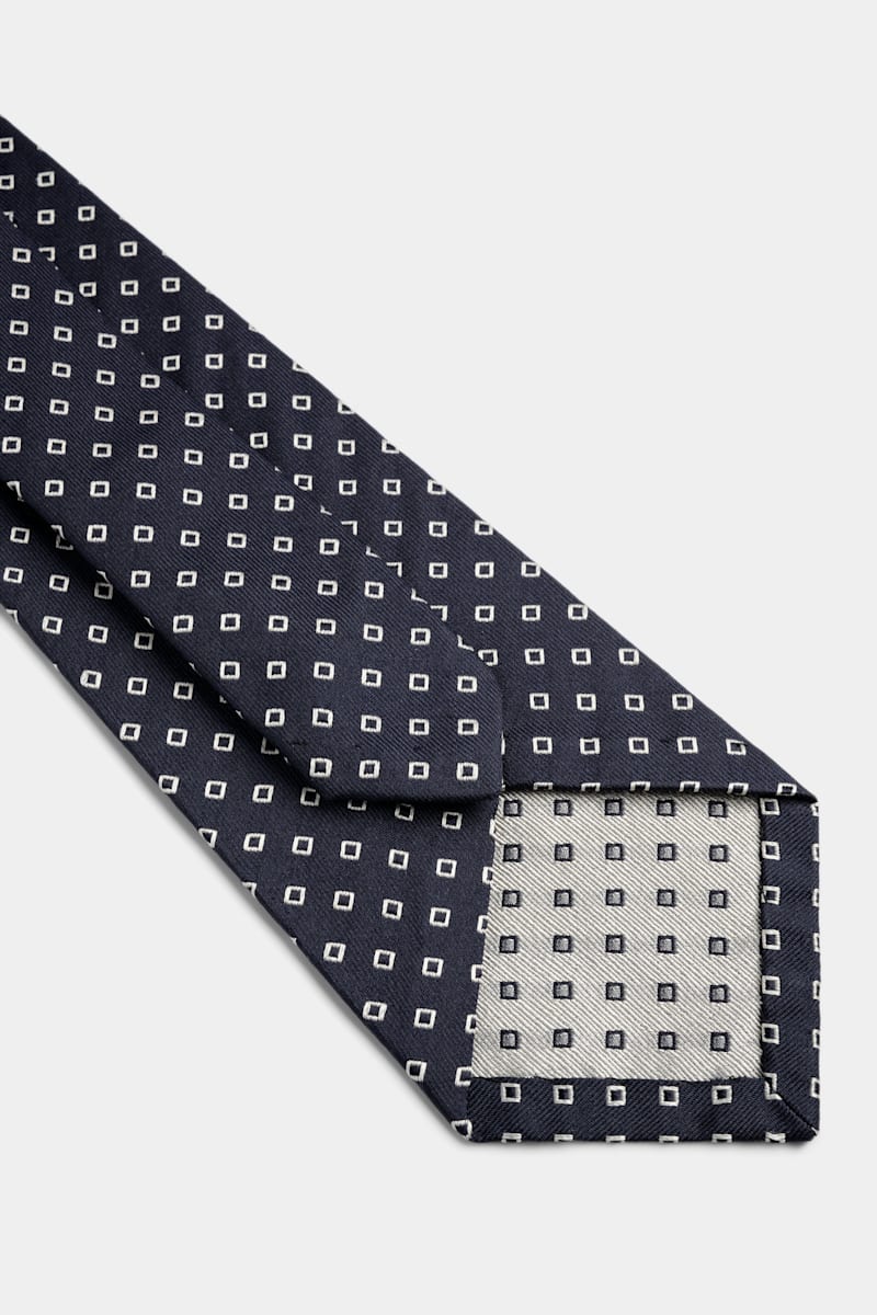 Navy Graphic Tie - Styled