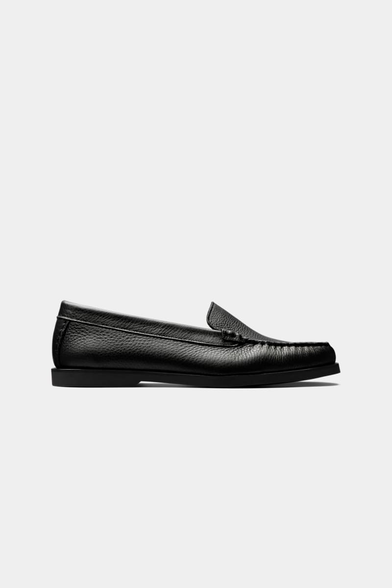 Black Deer Leather Loafer - Main