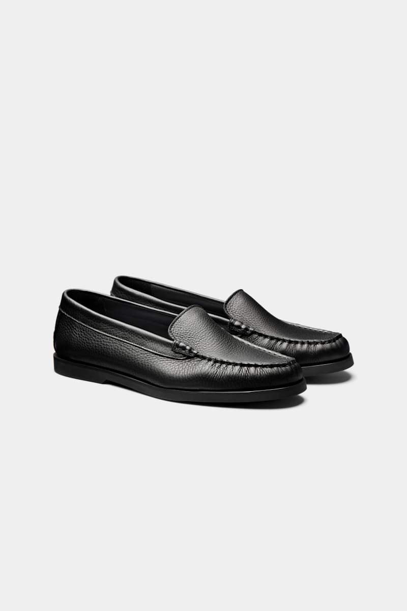 Black Deer Leather Loafer - Side