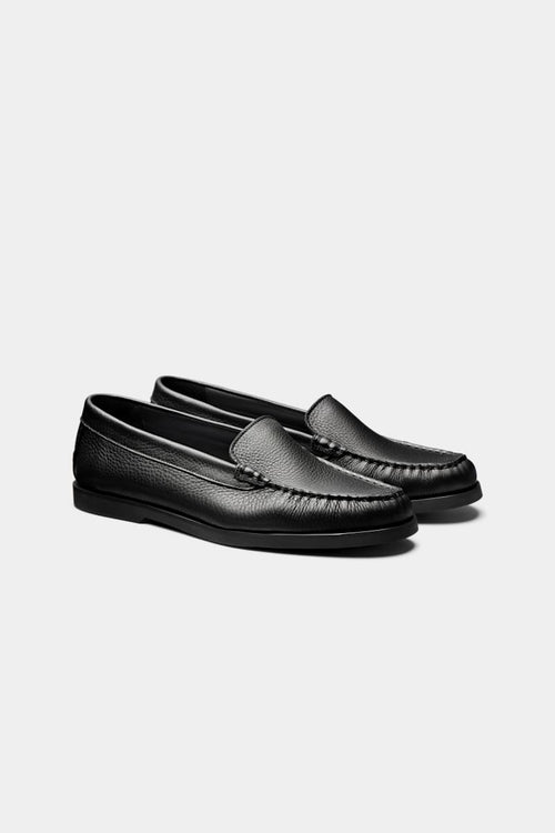 Black Deer Leather Loafer - Side