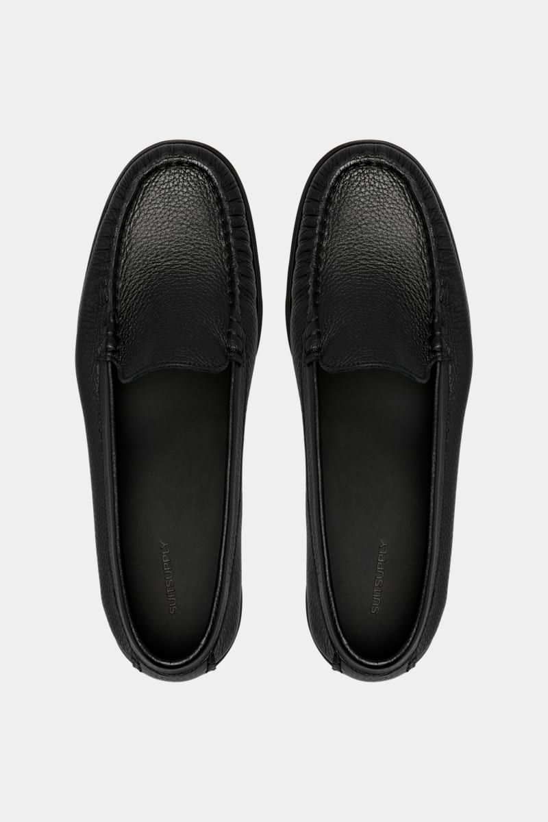 Black Deer Leather Loafer - Top
