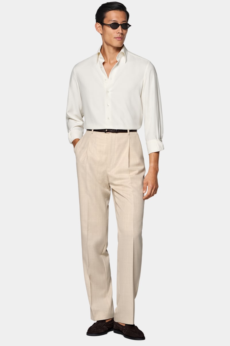 Off-White Silk Shirt - Front