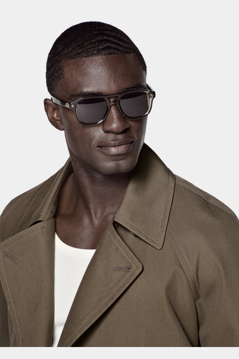Green Trench Coat - Styled 1