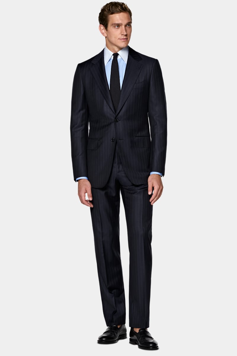 Navy Striped Milano Suit - Front
