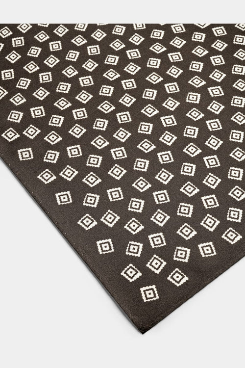 Dark Brown Graphic Pocket Square - Styled
